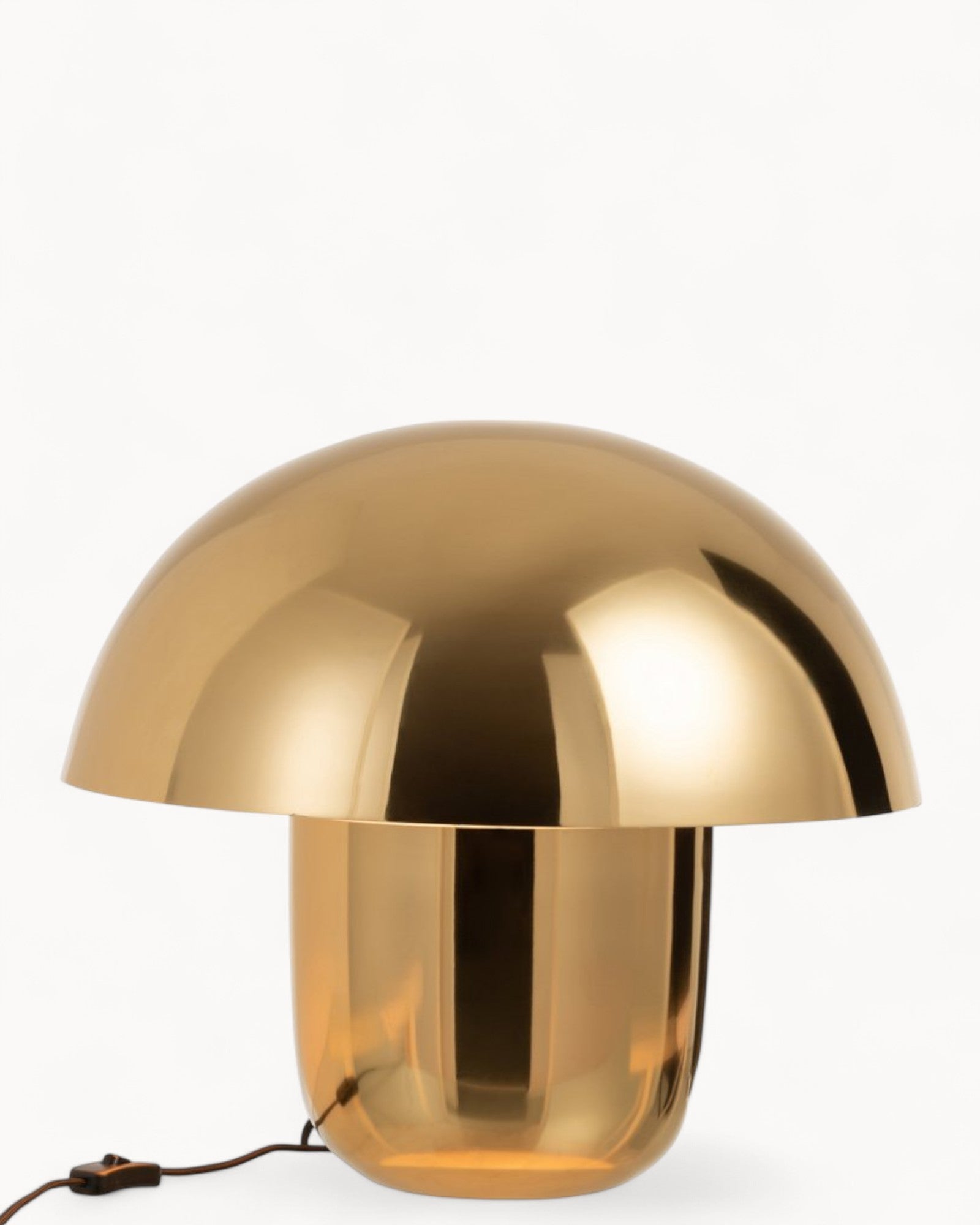 J-Line Lampe Mushroom – Gold – Große Metalltischlampe