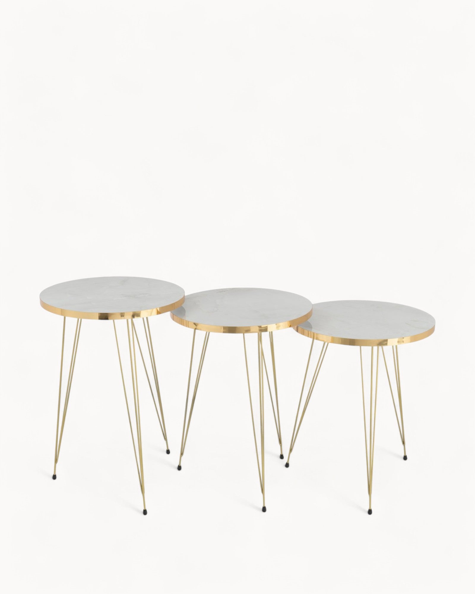 J-Line Beistelltisch – Metall – Weiß/Gold – Elegantes Design für Wohnzimmer