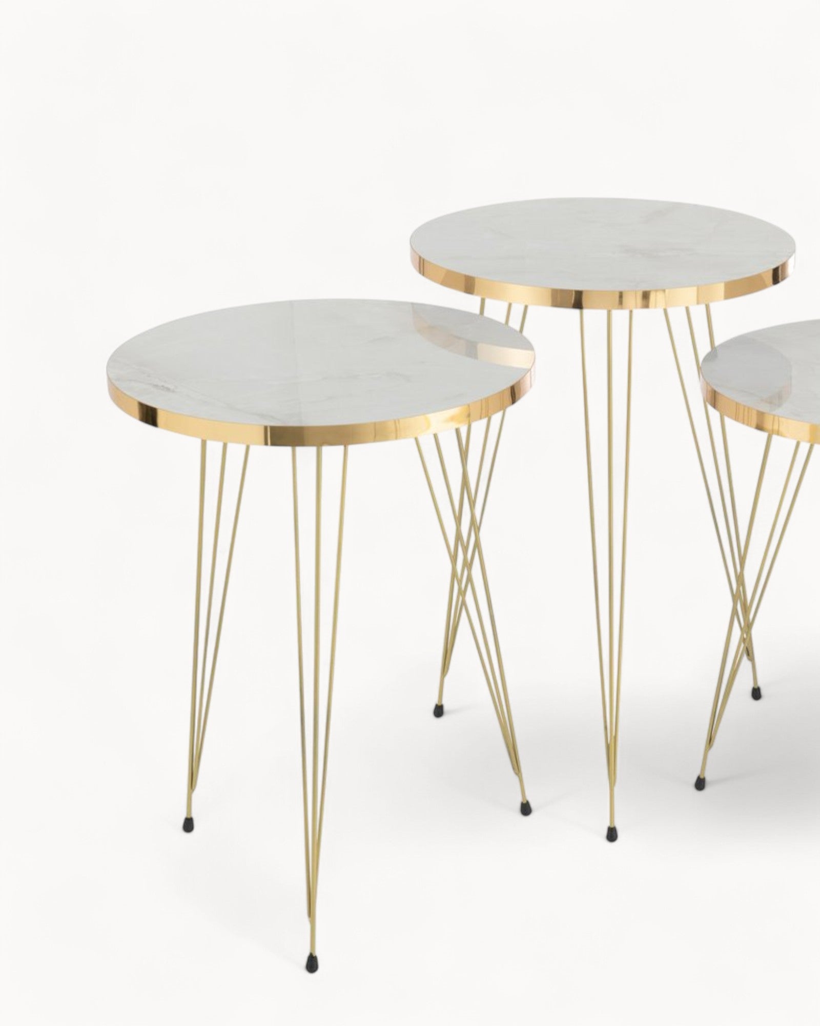 J-Line Beistelltisch – Metall – Weiß/Gold – Elegantes Design für Wohnzimmer