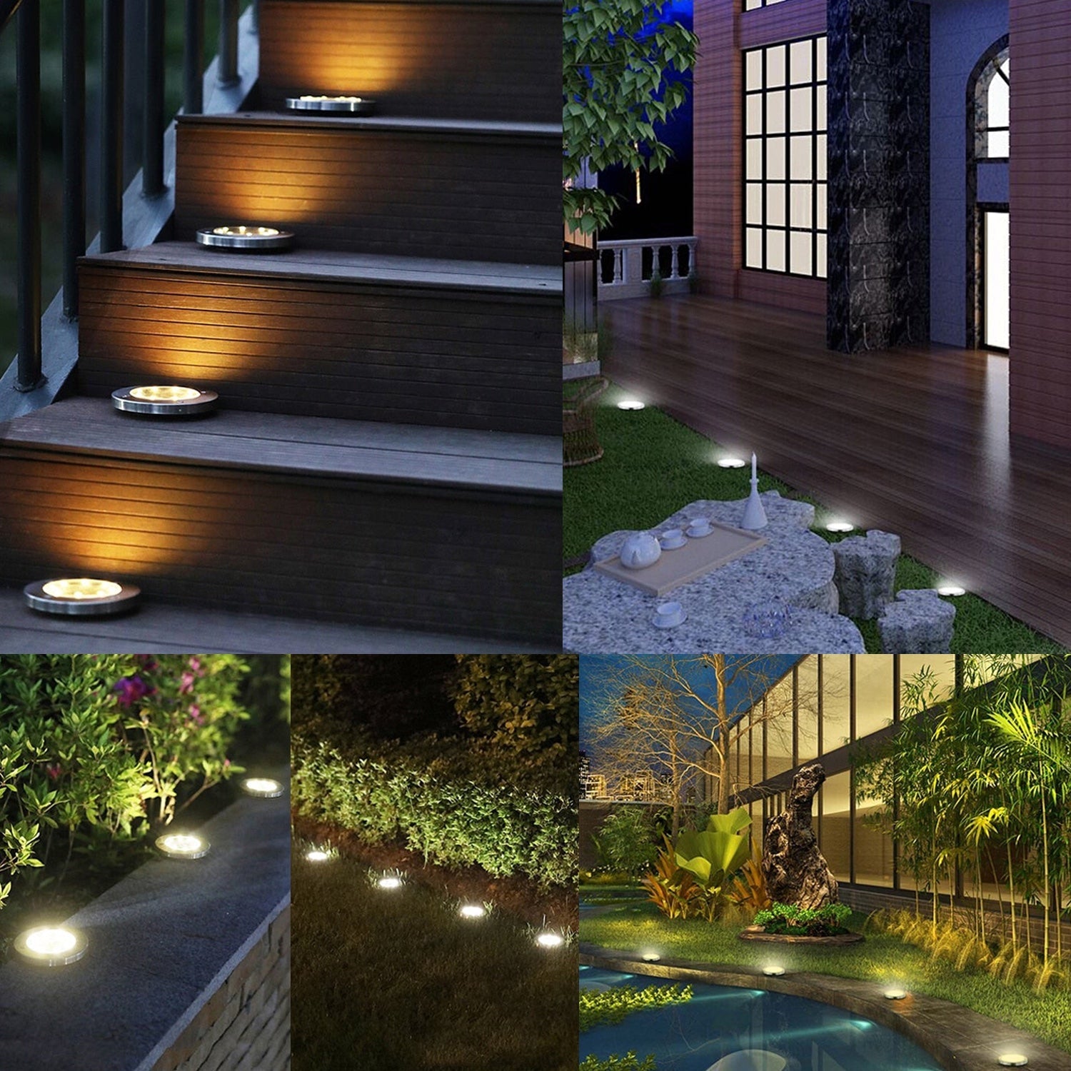 Kabellose LED-Solar-Gartenlichter Deluxe