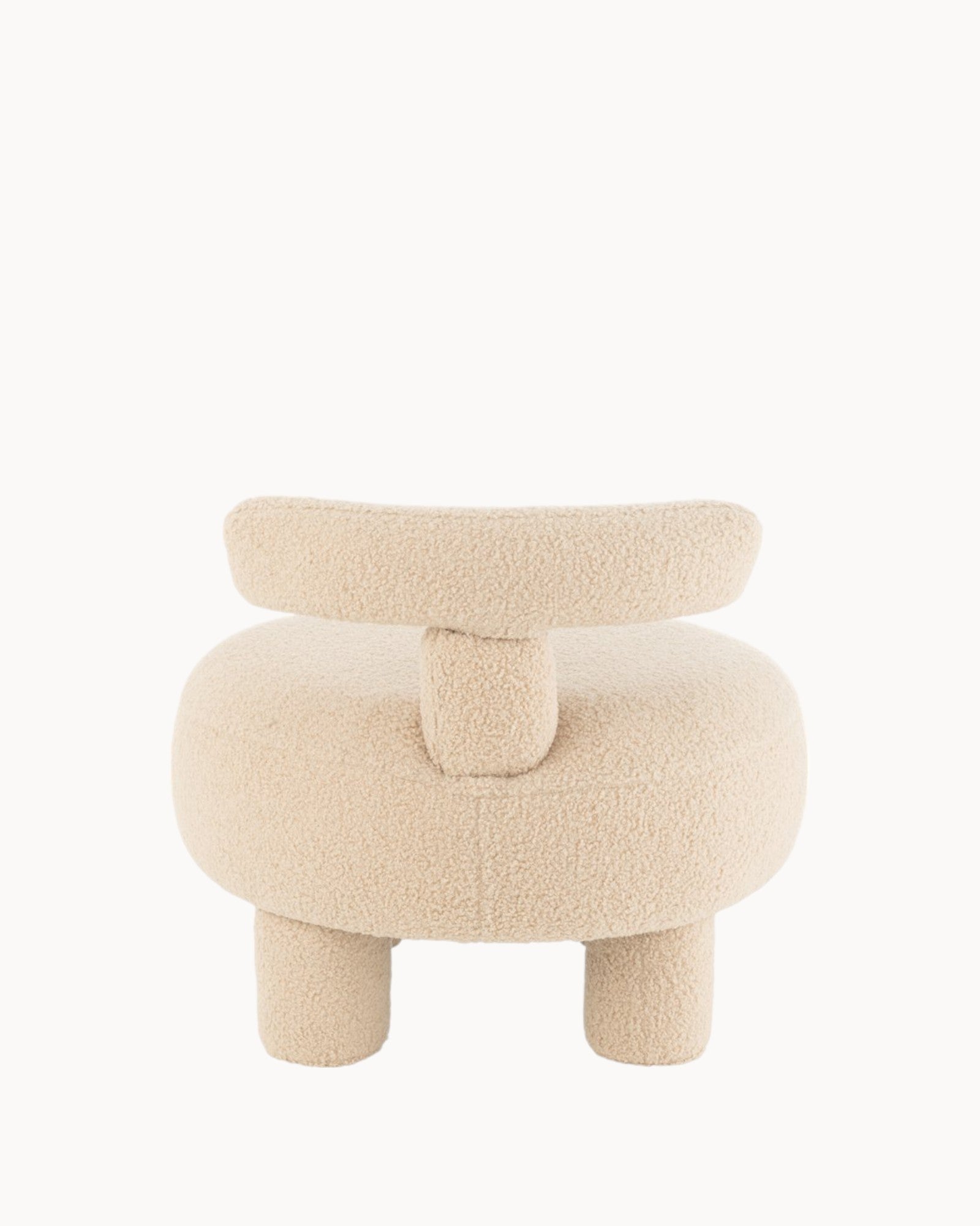 J-Line Hocker rund mit Rückenlehne Bouclé Warm Beige