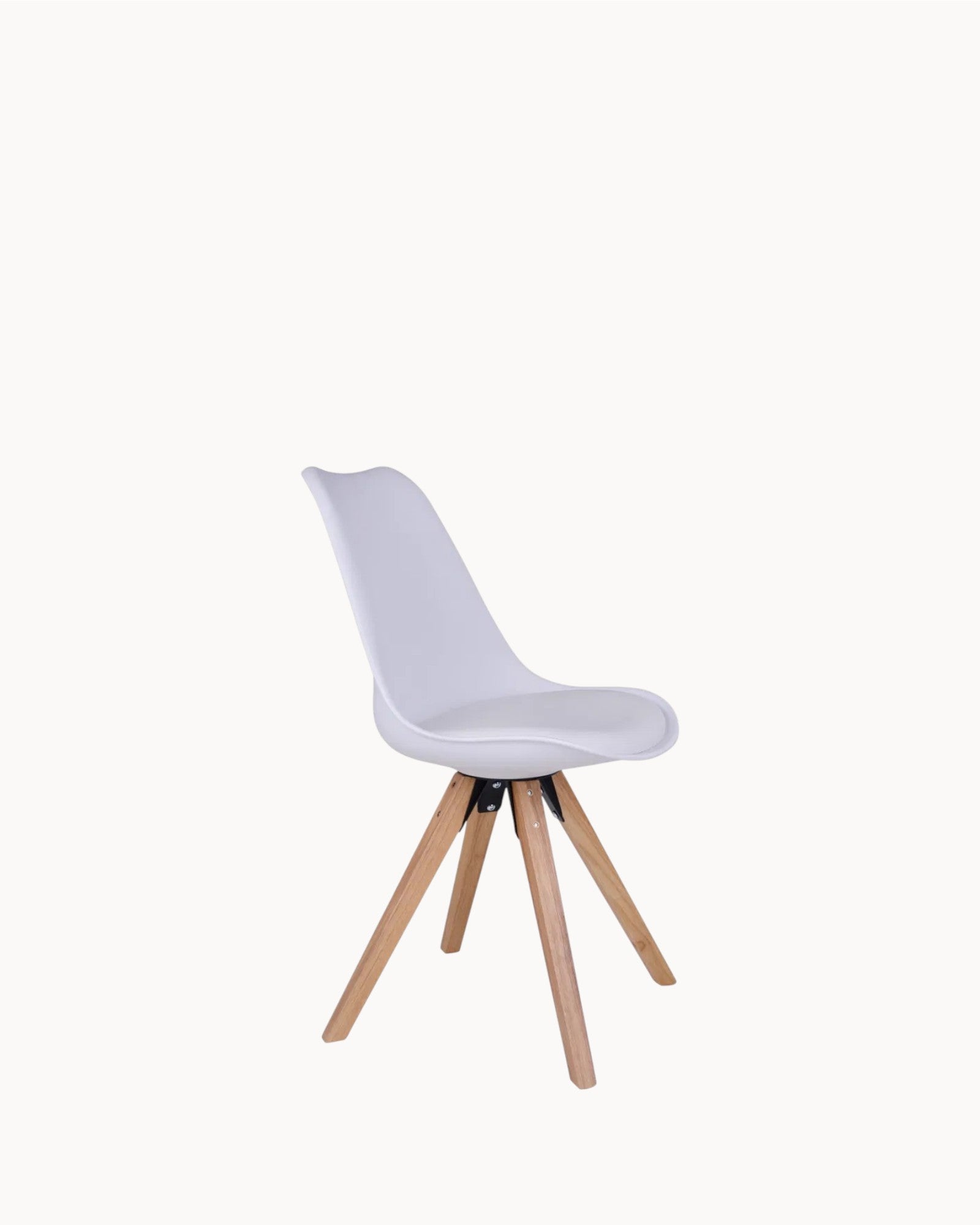Bergen Esszimmerstuhl – weißes PU-Leder – Holzbeine – 86 cm hoch