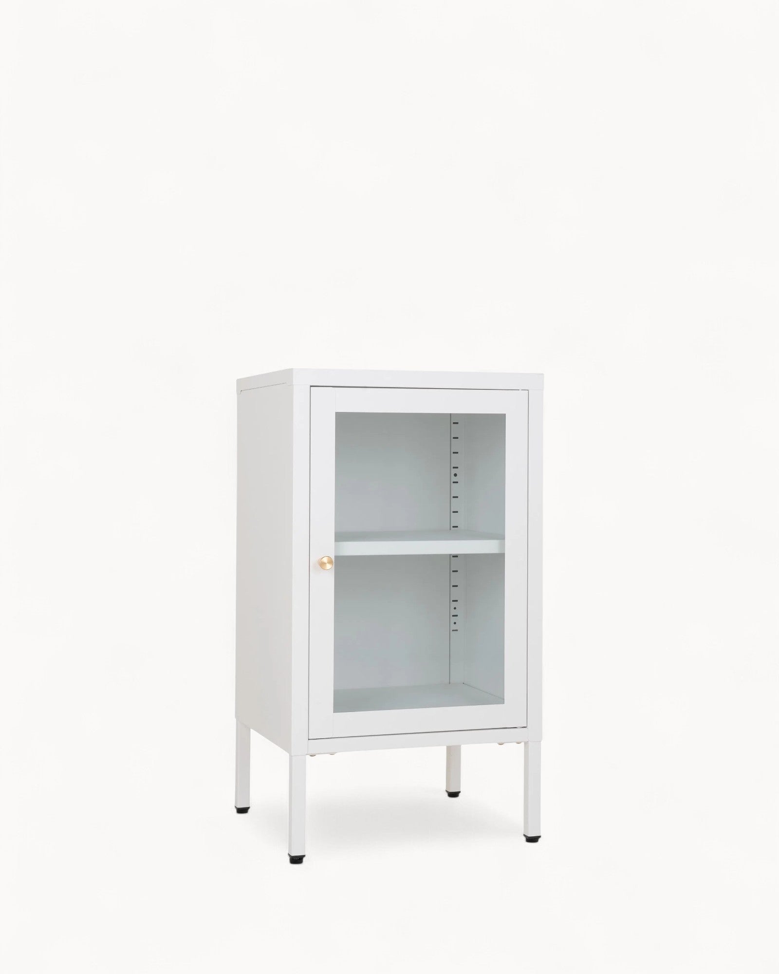 Metallschrank mit Glastür – Dalby – Weiß – 38x35x70 cm – modern