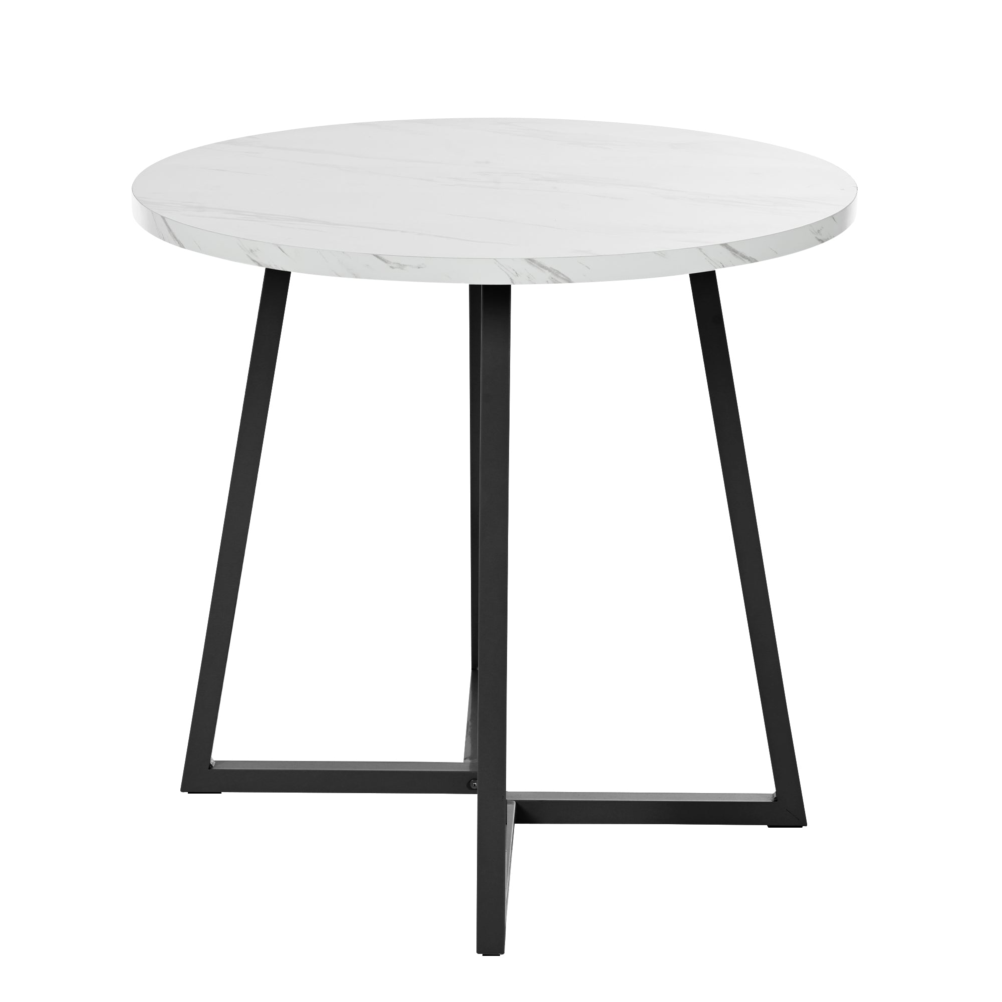 Runder Esstisch – Modernes Design mit Marmoroptik & Metallgestell