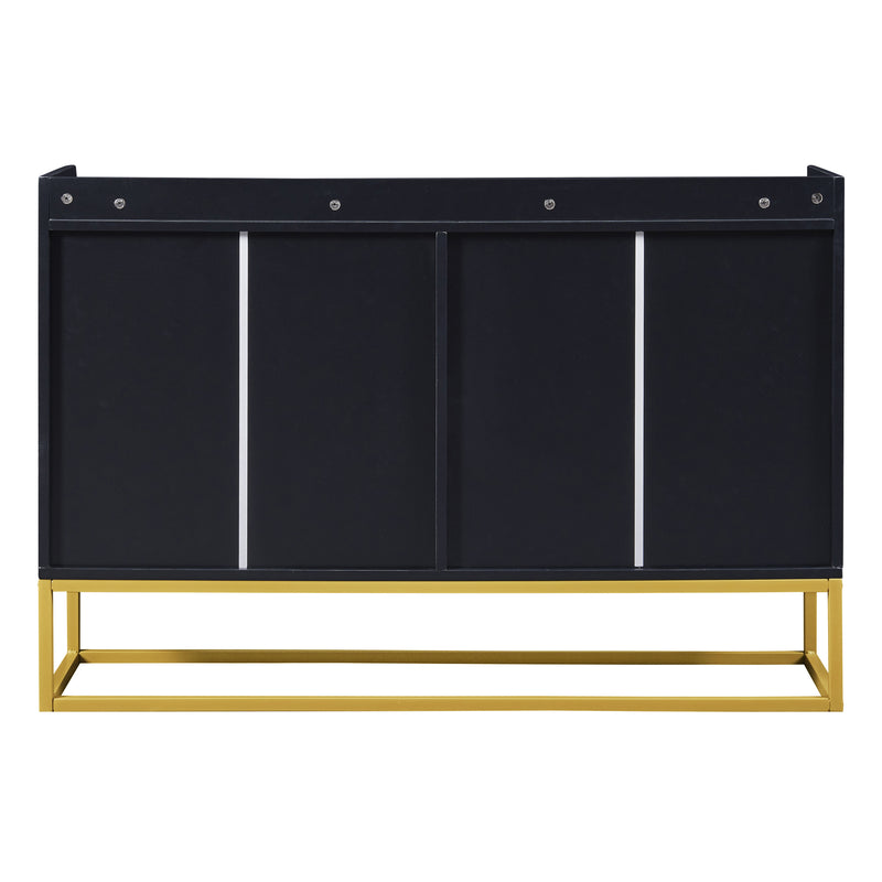 Minimalist Black 4-Door Sideboard Cabinet