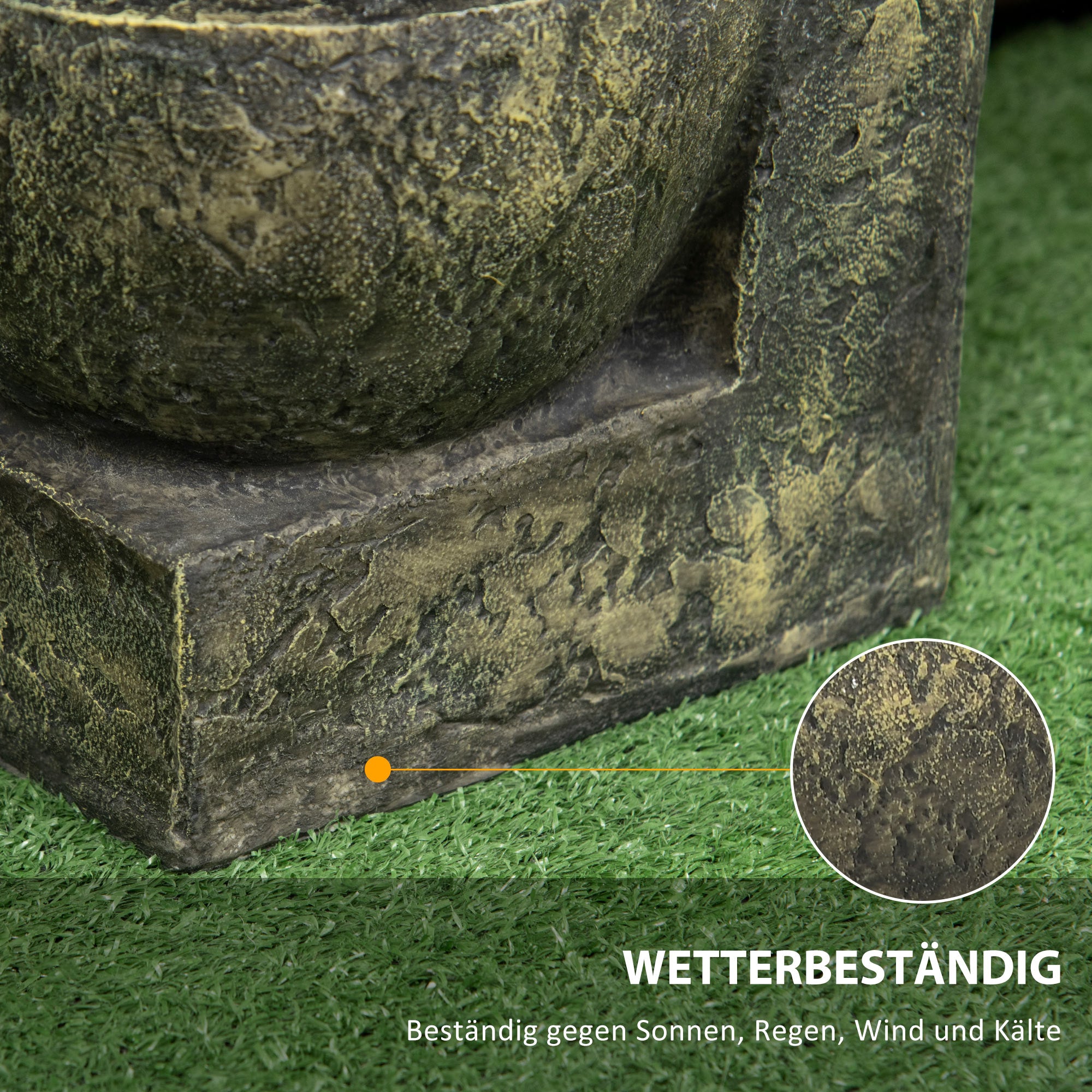 Gartenbrunnen mit Wasserfall-Design – Mehrstufiges Wasserspiel mit einstellbarem Wasserfluss