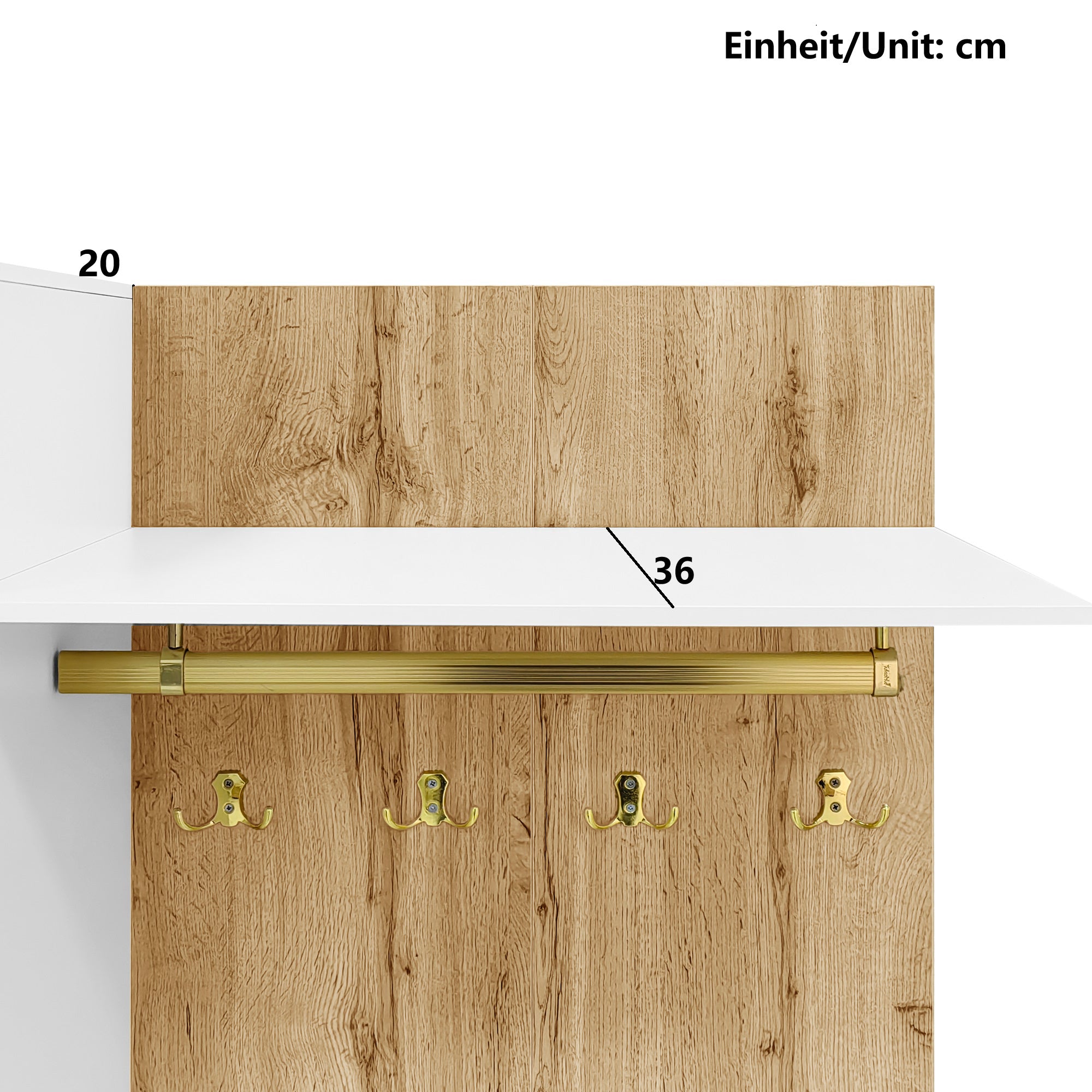 Modernes Garderoben-Set mit Spiegel, LED-Beleuchtung & Sitzbank
