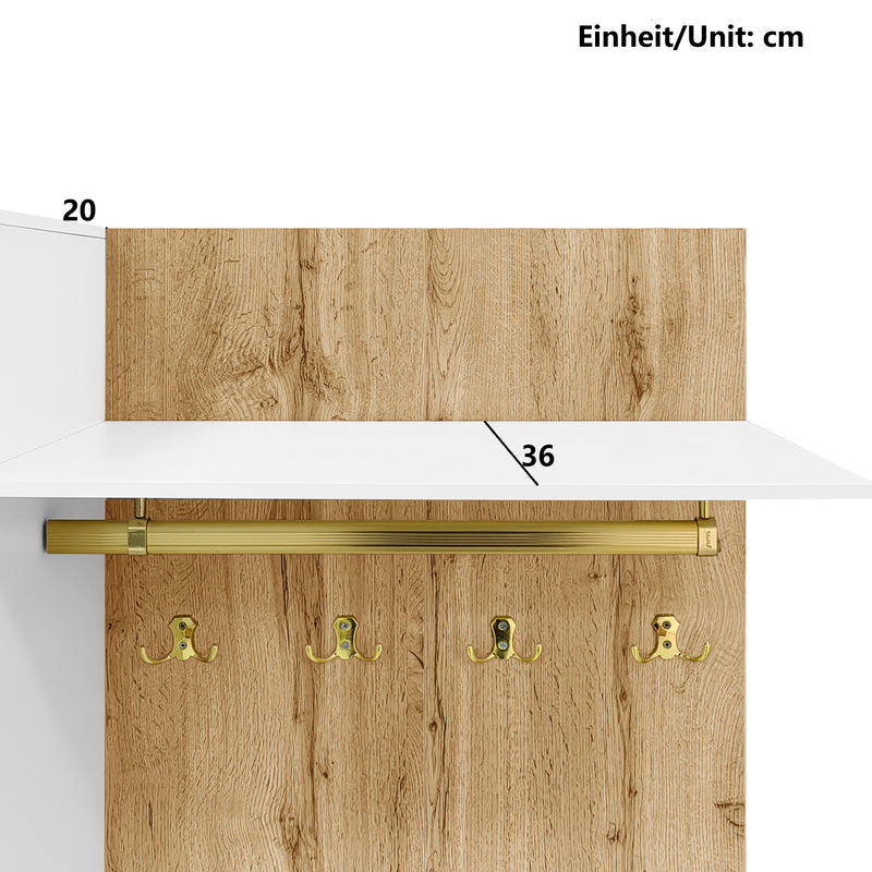 Modernes Garderoben-Set mit Spiegel, LED-Beleuchtung & Sitzbank