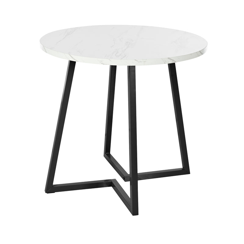 Runder Esstisch – Modernes Design mit Marmoroptik & Metallgestell