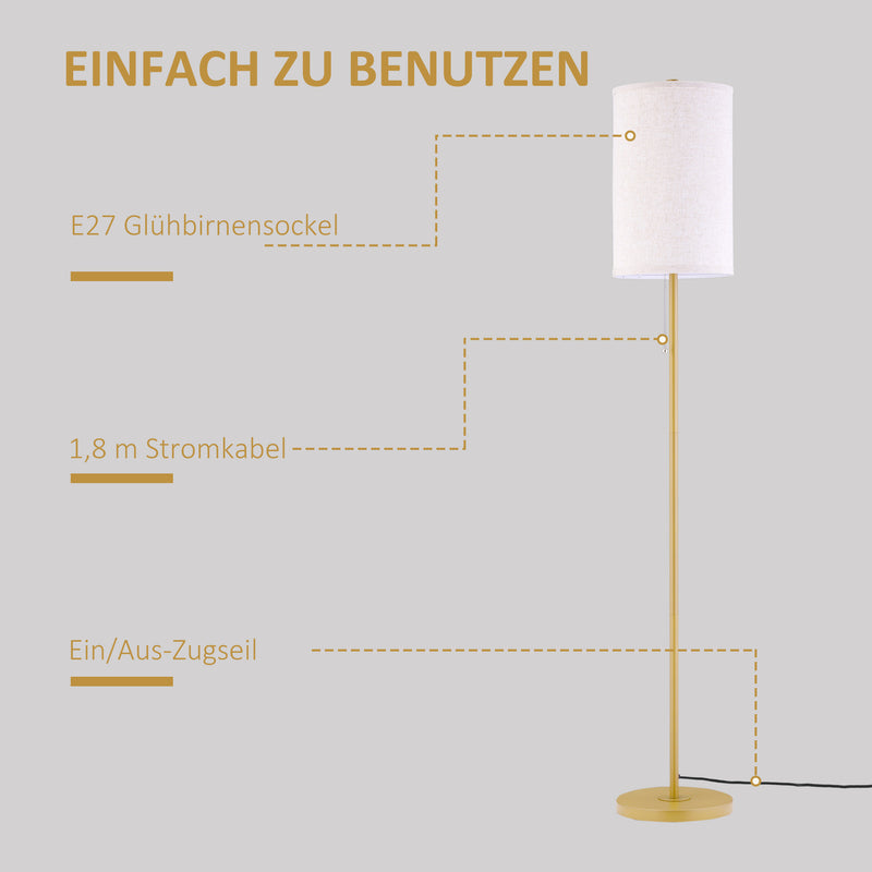 Elegante Stehleuchte mit Stoffschirm für modernes Wohnambiente