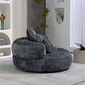 Runder Lazy Sofa Lounger in Grau – Komfortabler Chenille Sitzsack mit Kissen
