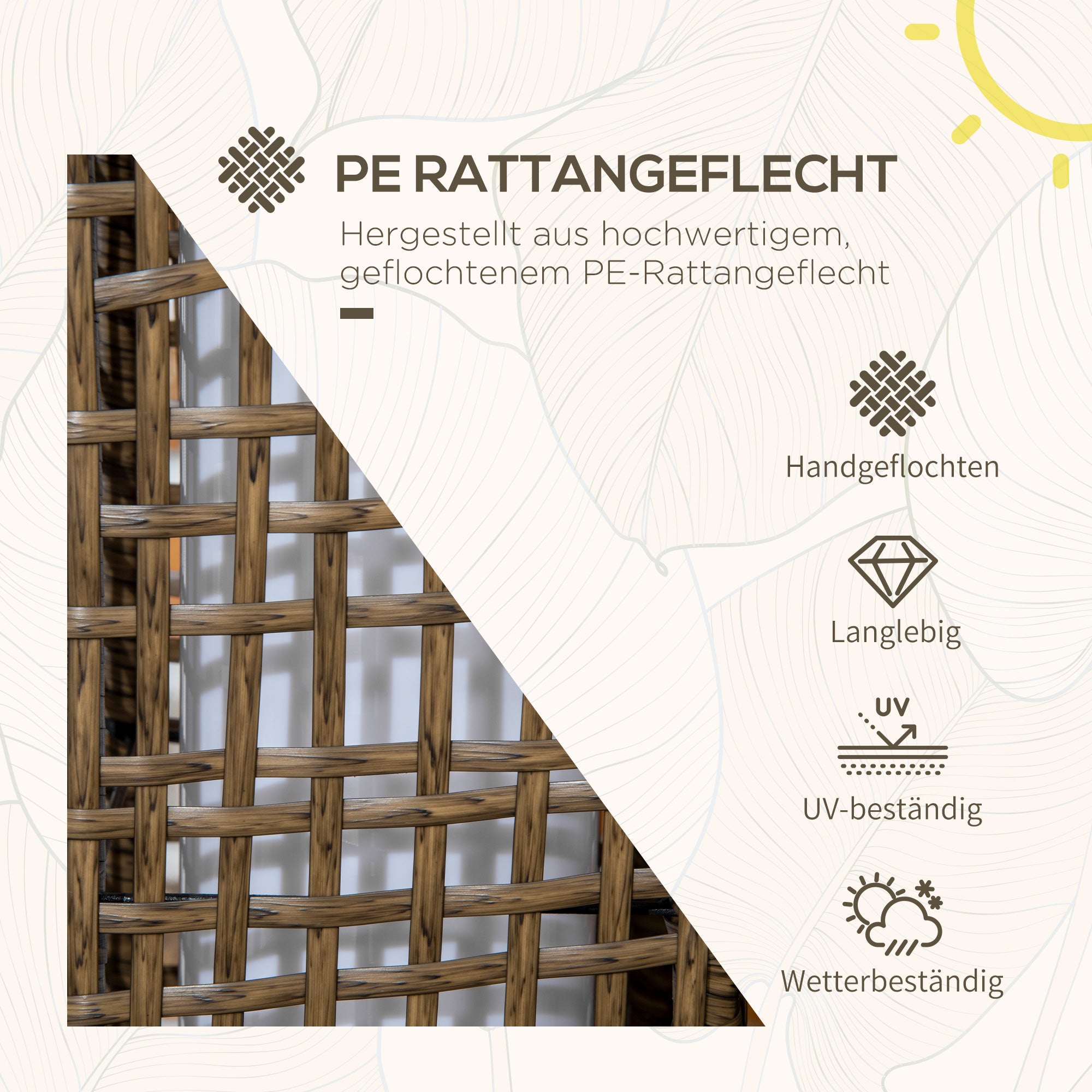 Kompakte Solar-Rattanleuchte für stilvolle Garten- und Terrassenbeleuchtung
