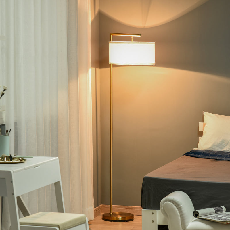 Moderne Stehlampe mit Stoffschirm und stabilem Metallgestell für Wohnräume