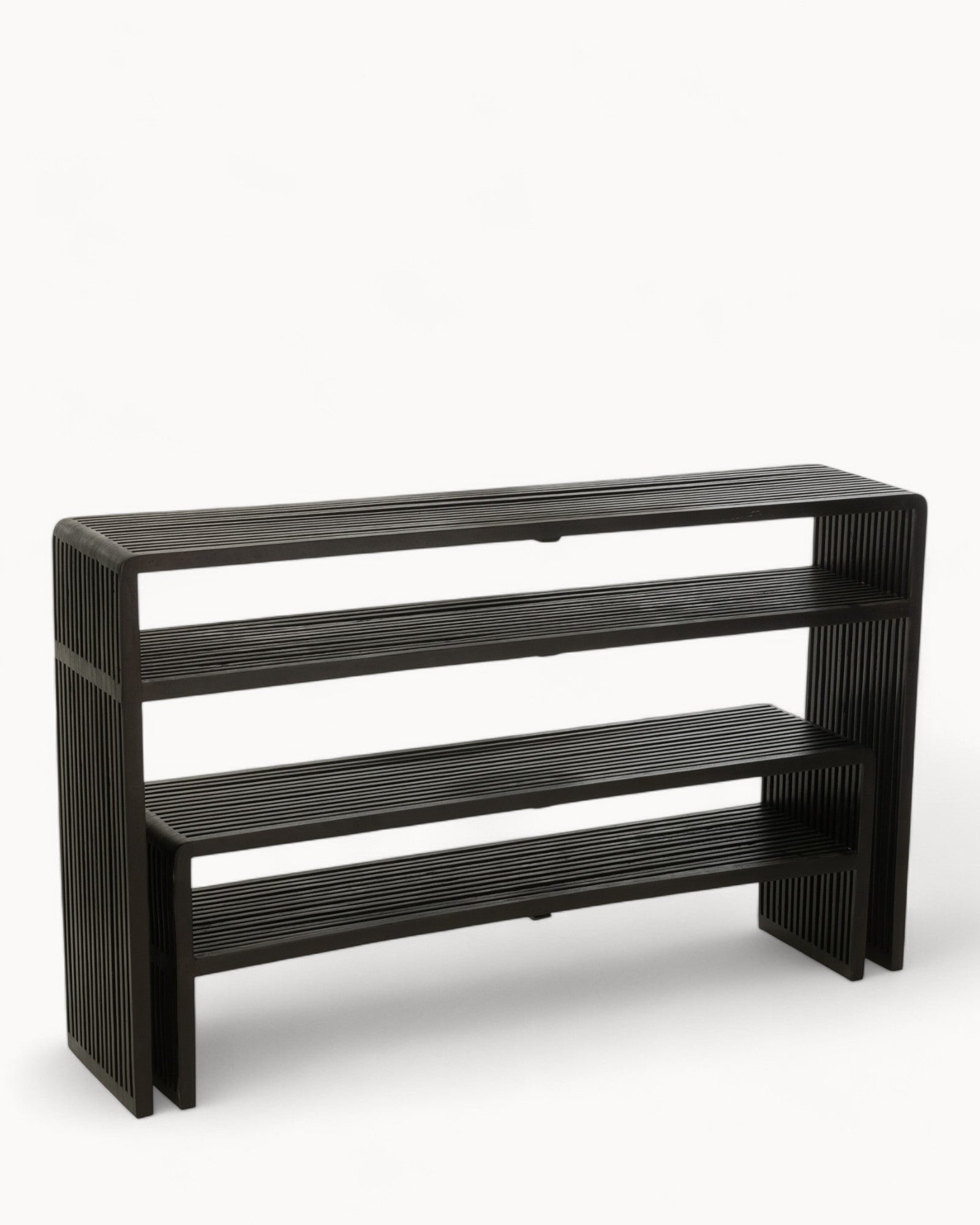 J-Line Konsole mit Regal – Schwarz – Holz – Modernes Design, 80 cm