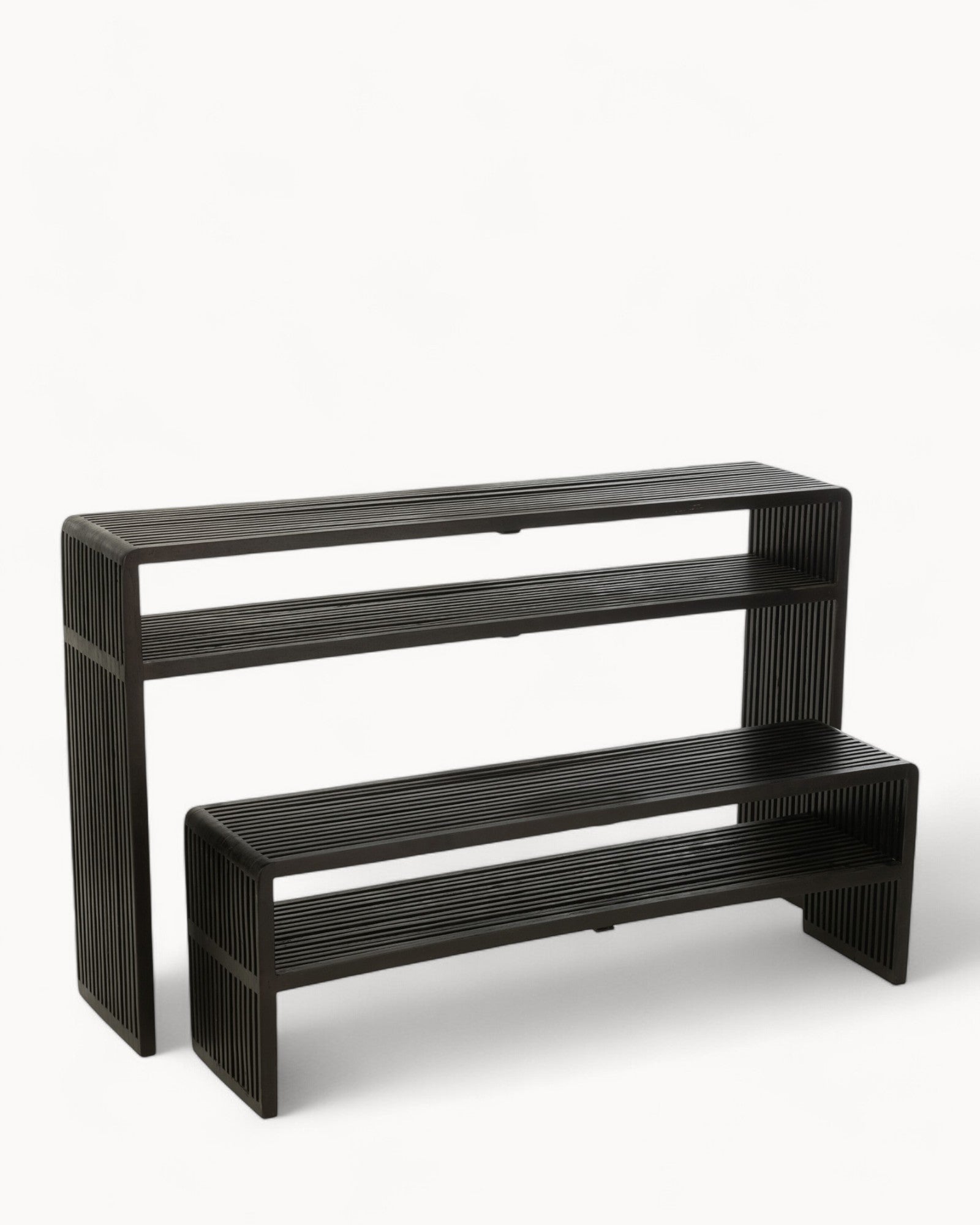 J-Line Konsole mit Regal – Schwarz – Holz – Modernes Design, 80 cm