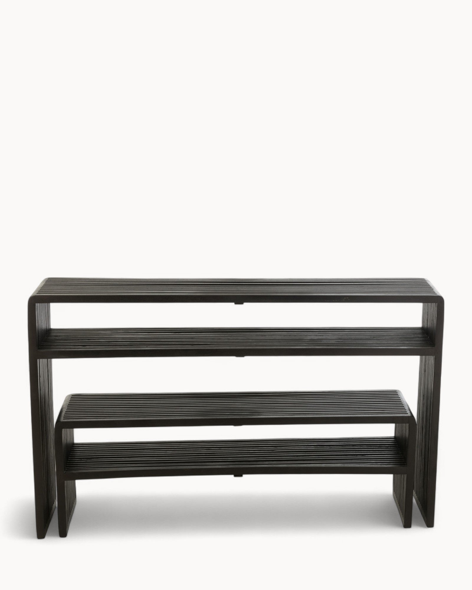 J-Line Konsole mit Regal – Schwarz – Holz – Modernes Design, 80 cm