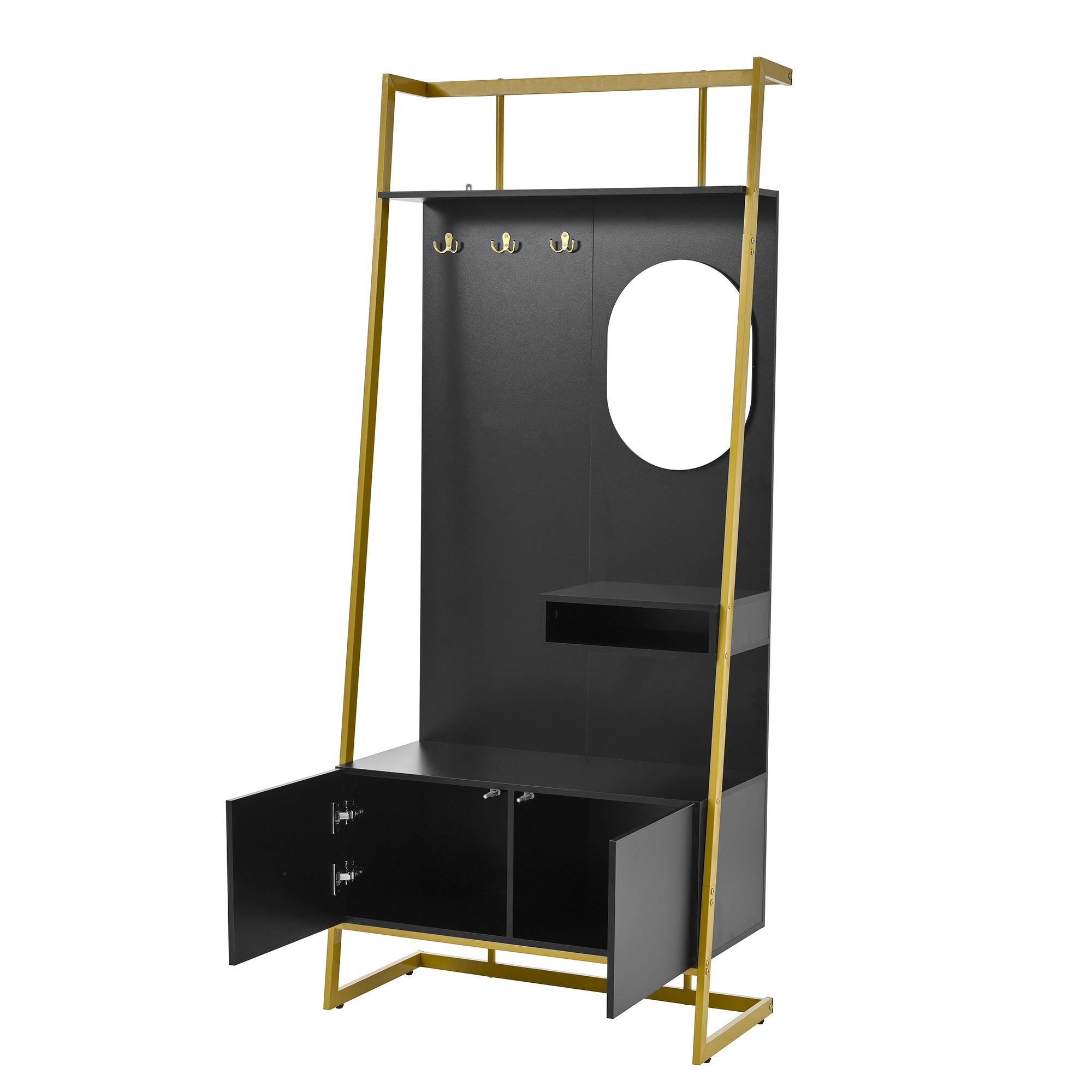 Moderne Kompaktgarderobe mit Spiegel & Stauraum