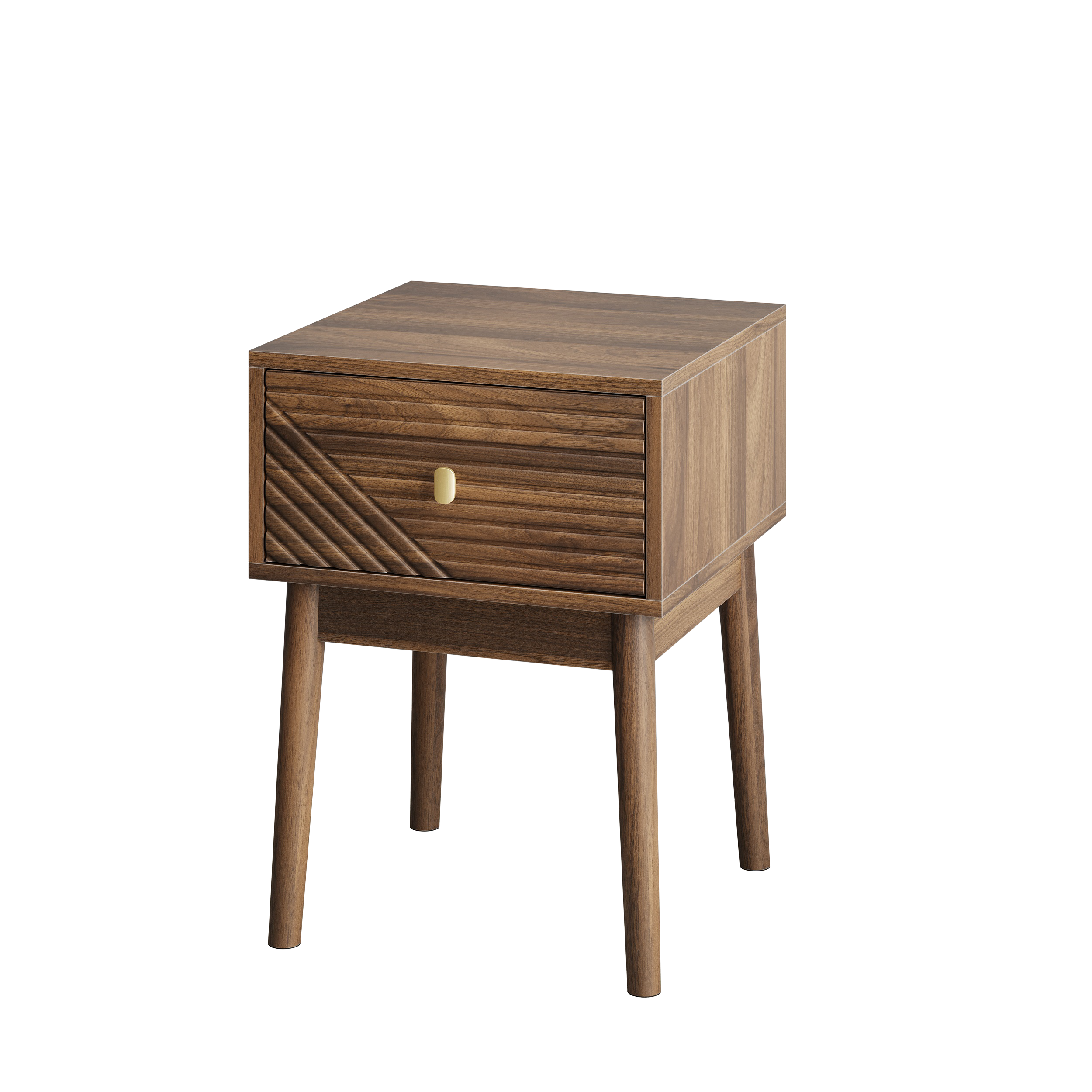 Nachttisch im Mid-Century Design mit Schublade