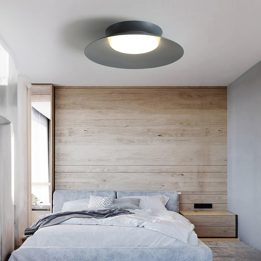 Zeitgenössische Metallkegel-Deckenleuchte, integrierte LED, dunkelgrau/weißgrau/graublau, galvanisiert, innen, moderner Stil, Küche, Esszimmer, Schlafzimmer