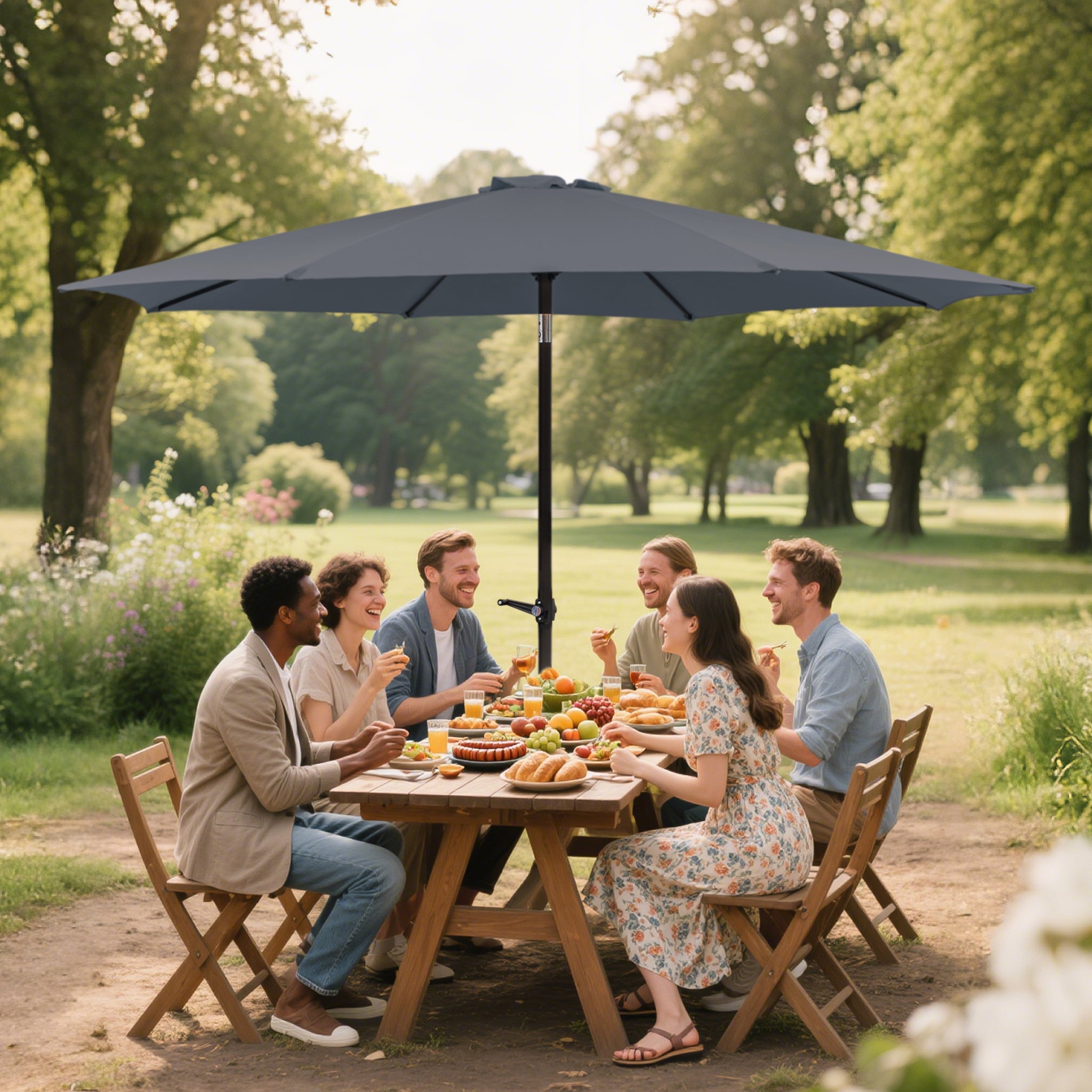Knickbarer Sonnenschirm mit UV-Schutz – Faltbarer Outdoor-Schirm für Garten, Balkon und Strand