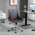 Retro-Bürostuhl in Schwarz mit Holzrahmen