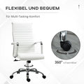 Ergonomischer Weißer Bürostuhl mit Armlehnen