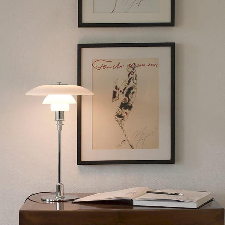 Moderne Glas Tischlampe mit 3-Schicht Lampenschirm