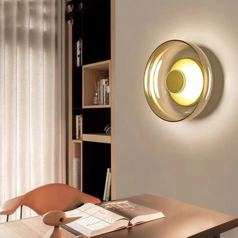 Moderne Glas Wandleuchte Minimalistische LED Wandlampe für Schlafzimmer