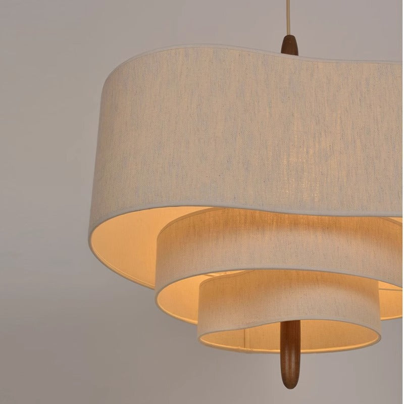 Wabi-Sabi Stoff Pendelleuchte mit mehrstufigem Design