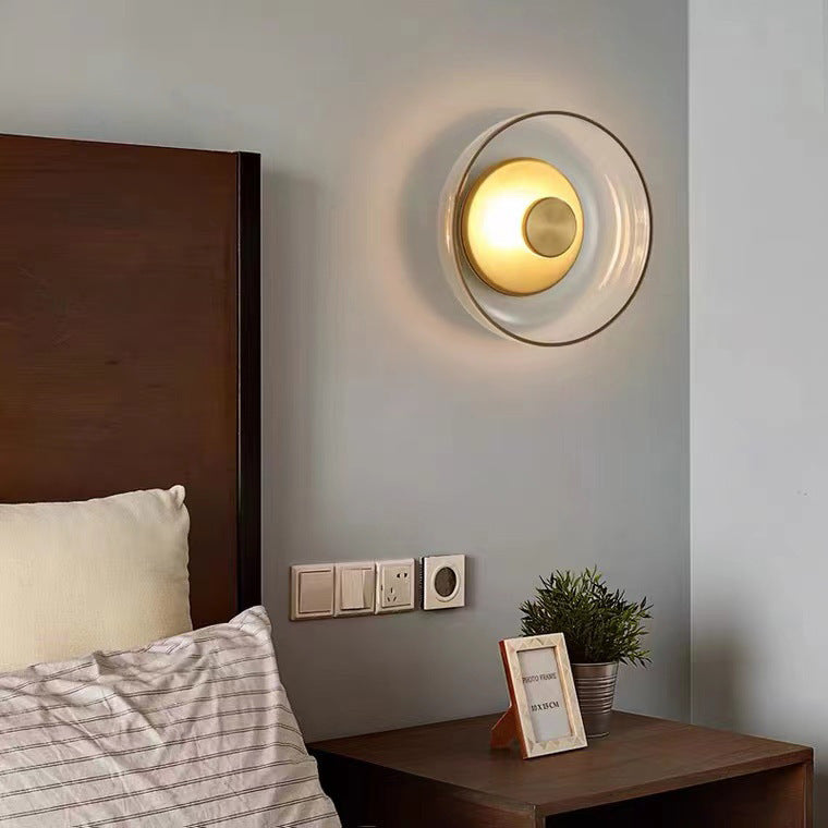 Moderne Glas Wandleuchte Minimalistische LED Wandlampe für Schlafzimmer