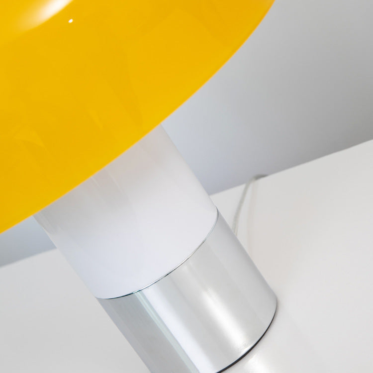 Moderne Pilz Tischlampe – Design Glaslampe mit glänzender Oberfläche