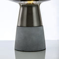 Moderne minimalistische Rauchglas Tischlampe mit Betonbasis