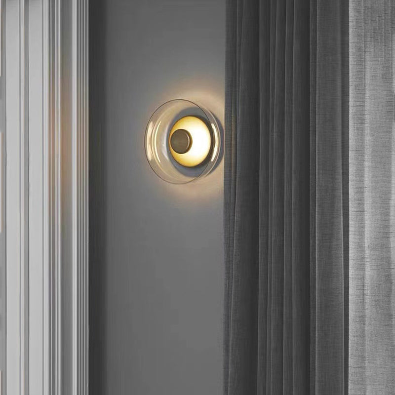 Moderne Glas Wandleuchte Minimalistische LED Wandlampe für Schlafzimmer