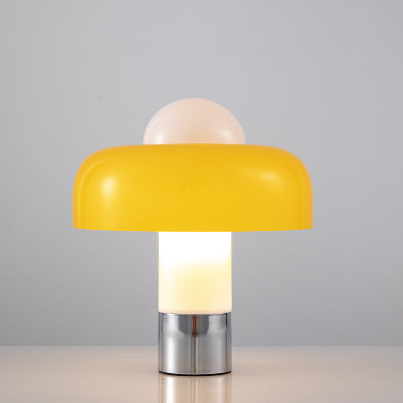 Moderne Pilz Tischlampe – Design Glaslampe mit glänzender Oberfläche