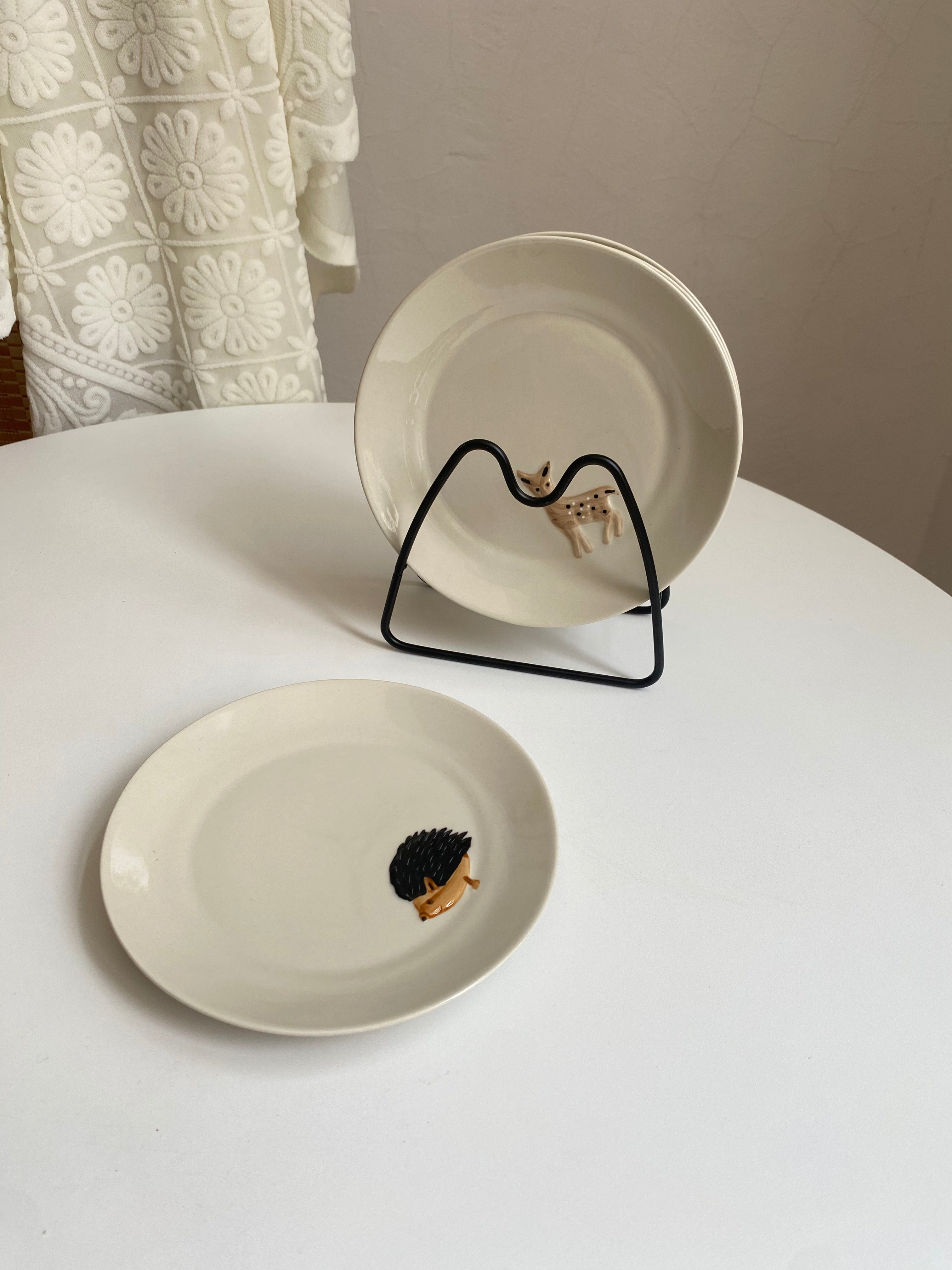 Dessert- und Snackteller aus Keramik mit Tiermotiven