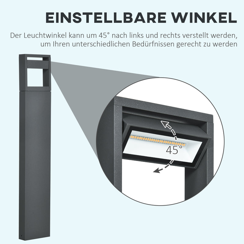 Moderne LED-Gartenleuchte mit verstellbarem Lichtwinkel für Außenbereiche