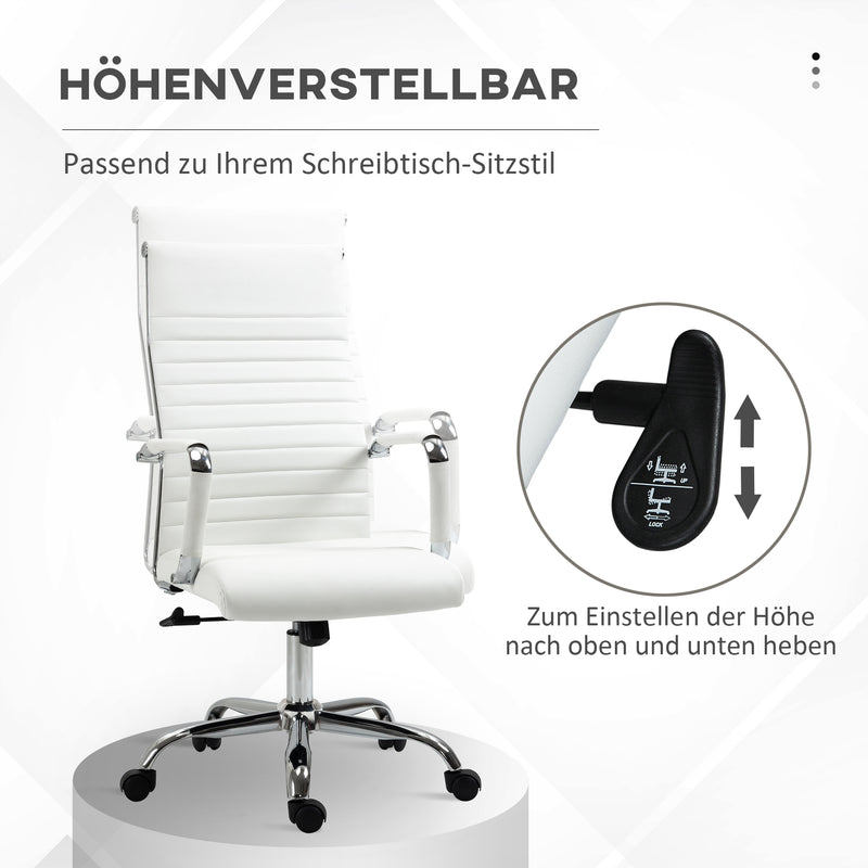Ergonomischer Weißer Bürostuhl mit Armlehnen