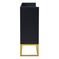Minimalist Black 4-Door Sideboard Cabinet