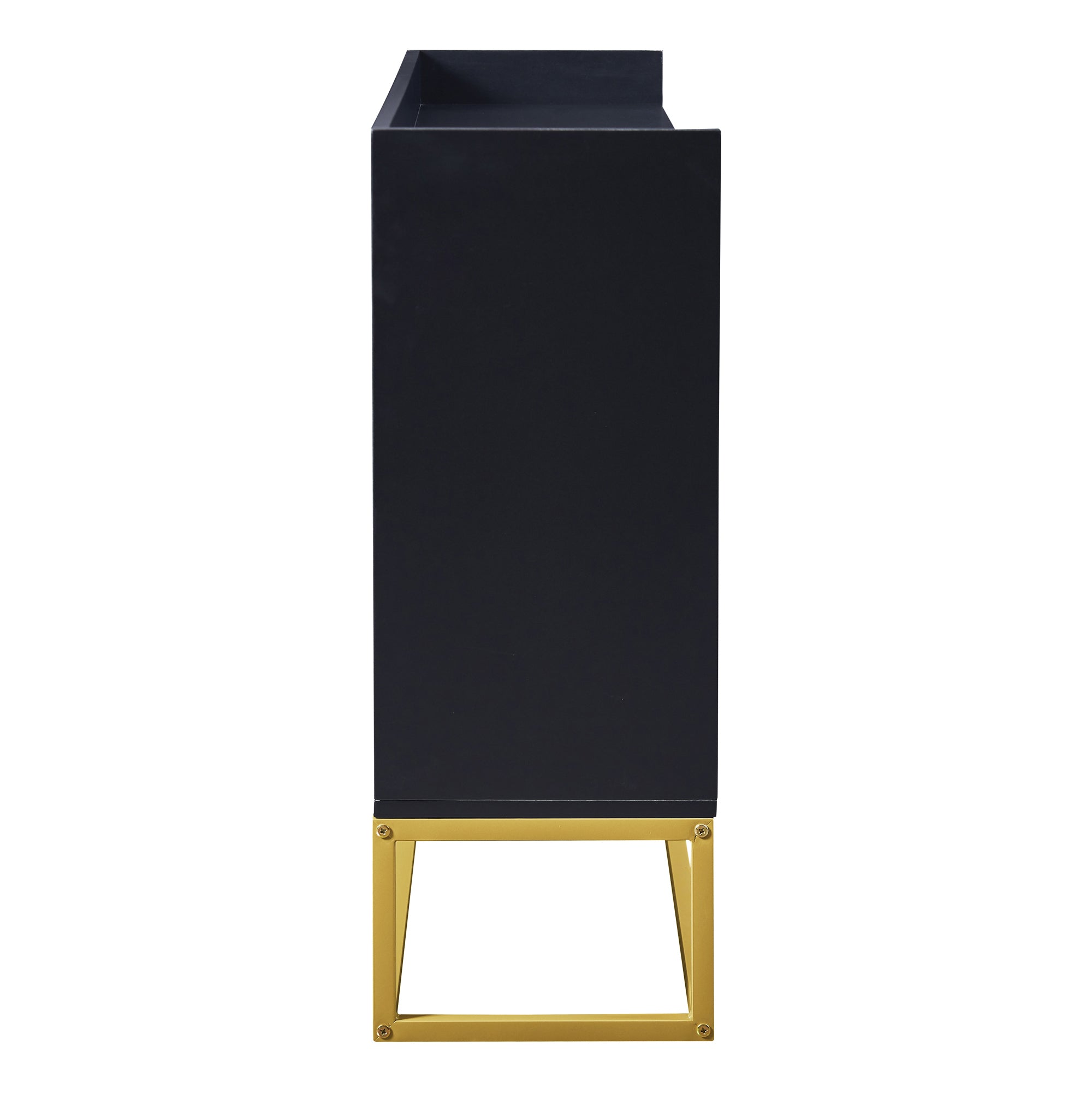Minimalist Black 4-Door Sideboard Cabinet