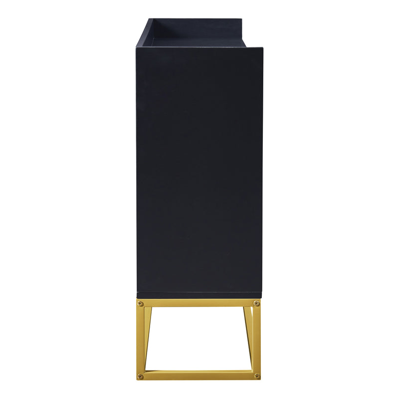 Minimalist Black 4-Door Sideboard Cabinet