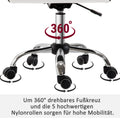 Minimalistischer weißer Bürostuhl ohne Armlehnen