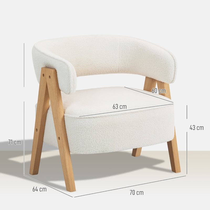 Moderner Polstersessel mit Fleece-Bezug und Holzbeinen