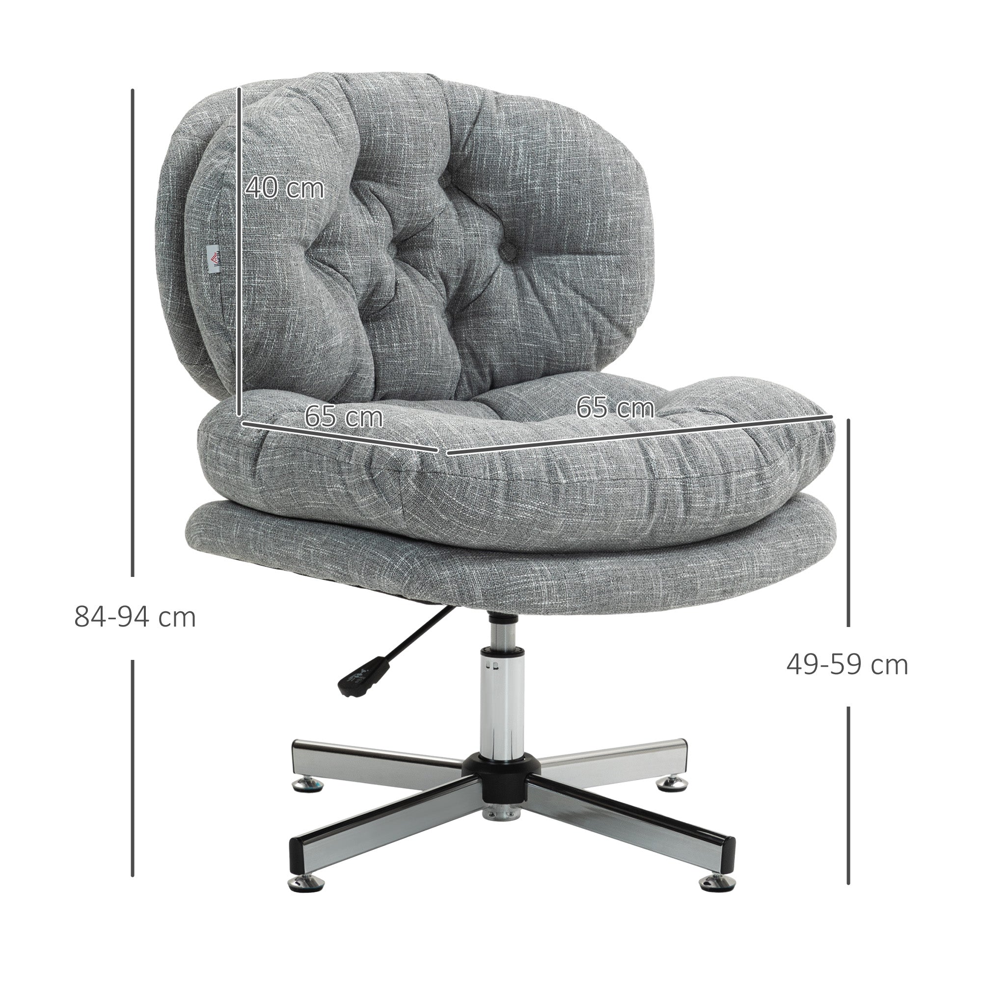 Ergonomischer Leinen-Bürostuhl mit Wippfunktion