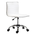 Minimalistischer weißer Bürostuhl ohne Armlehnen