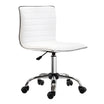 Minimalistischer weißer Bürostuhl ohne Armlehnen