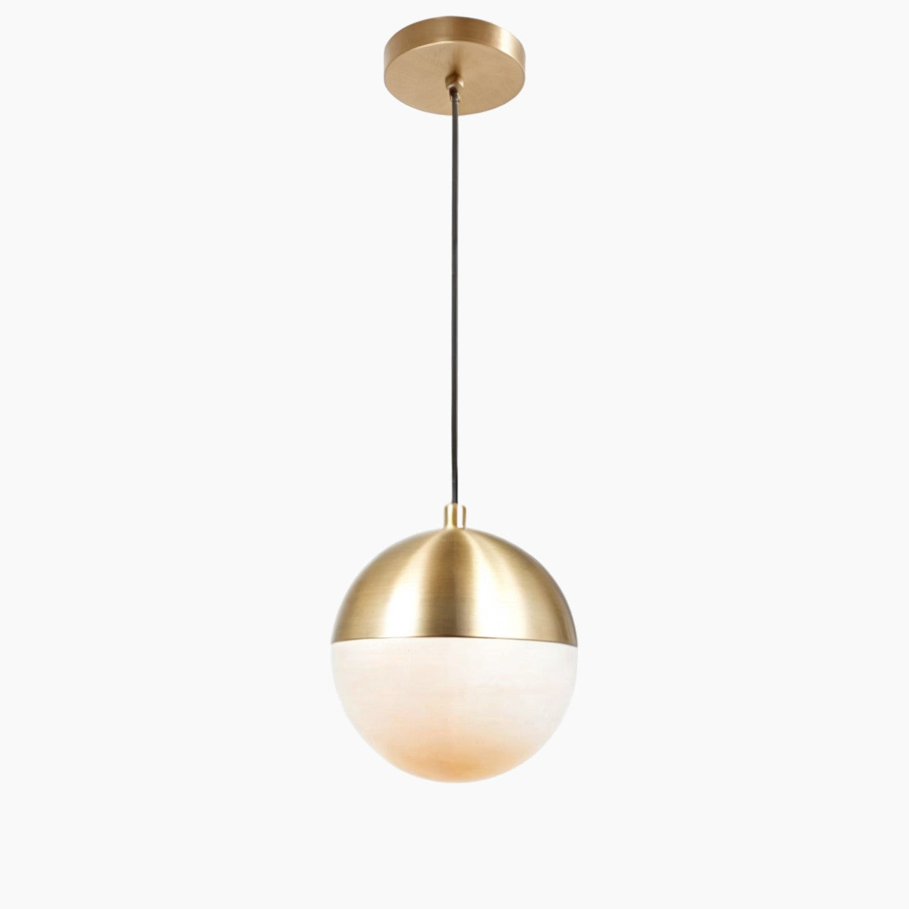 Loftlampe – Moderne Globe Pendelleuchte, Mattiertes Glas, Schwarz