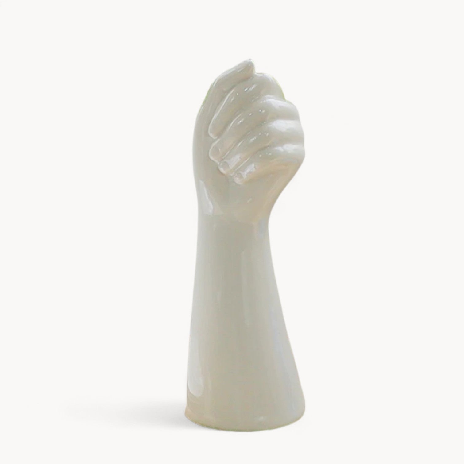 Moderne keramische weiße Hand Vase - Porzellan Tischvase für Home Office Decor & Floral Komposition