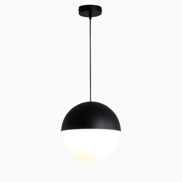 Loftlampe – Moderne Globe Pendelleuchte, Mattiertes Glas, Schwarz