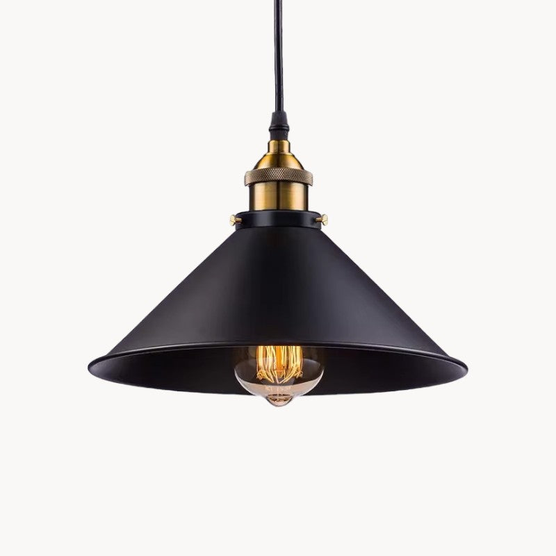 Industrielle Pendelleuchte - Modernes nordisches Design, Schwarz & Gold Finish, E27, LED kompatibel, Metall, Vintage Hängelampe