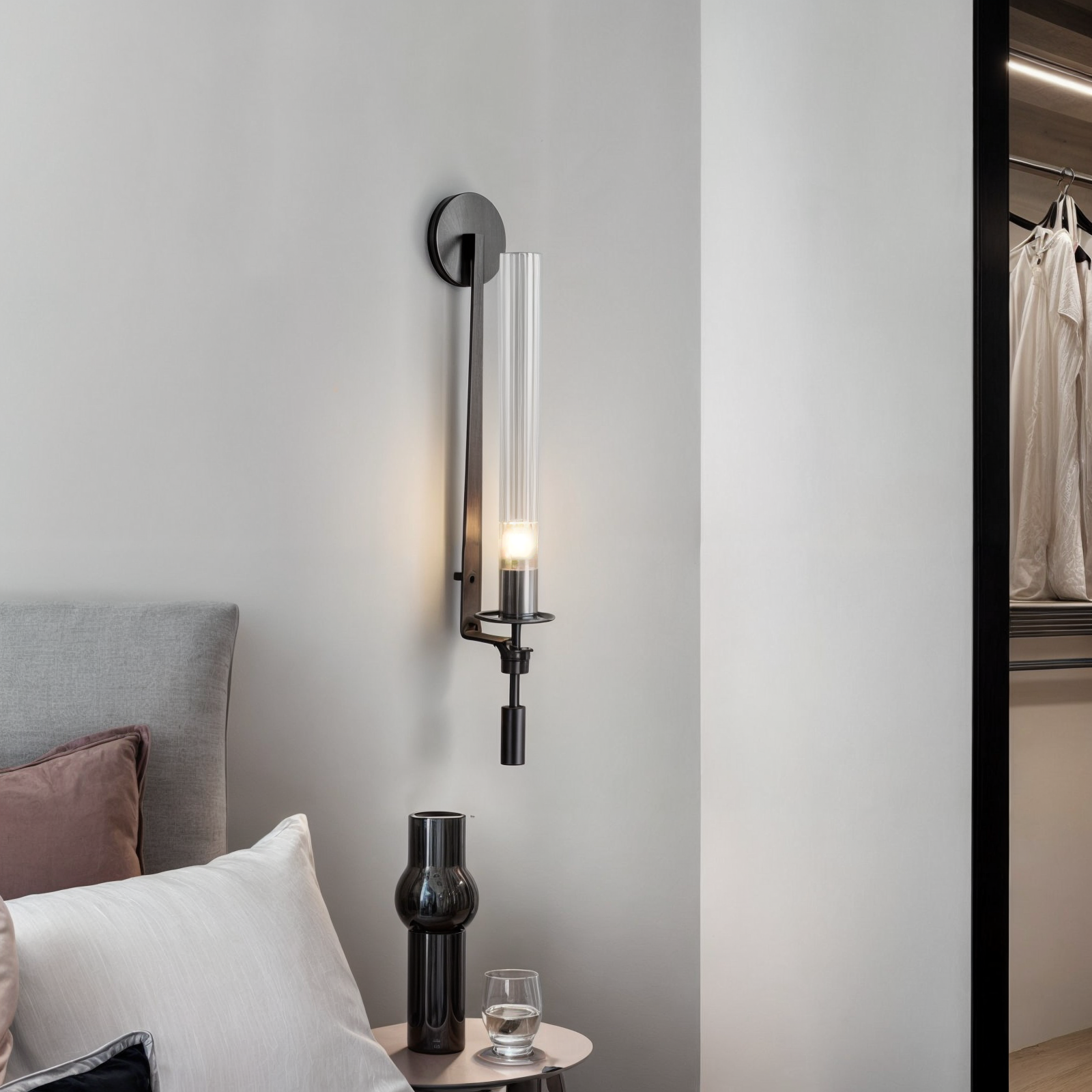 Moderne Wandleuchte Wandlampen aus Eisen und Glas | E27, 90-260V | Nordic Stil für Wohnzimmer, Schlafzimmer | Wandmontage, LED